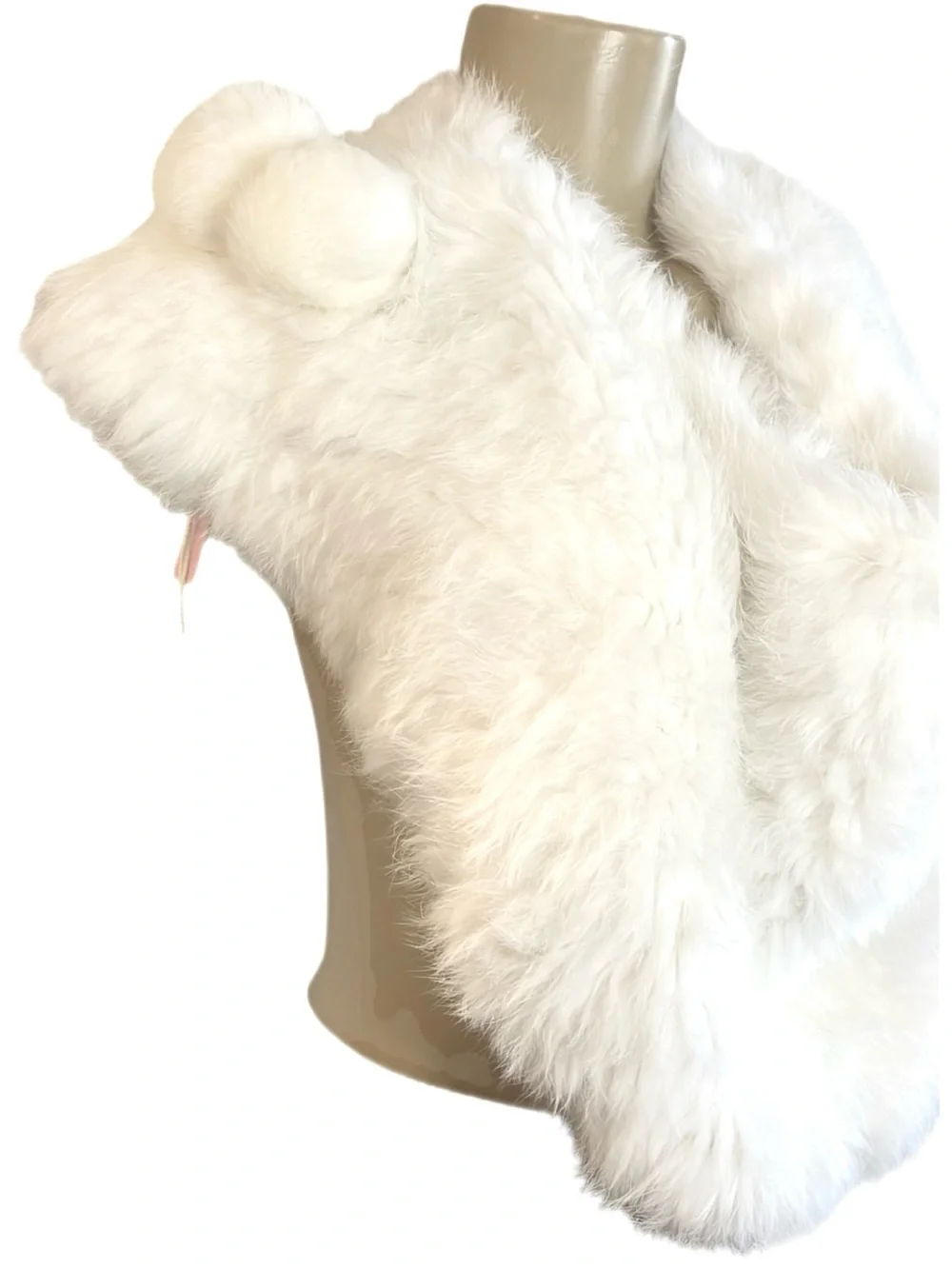 Vintage Kailu White Rabbit Fur Shawl
